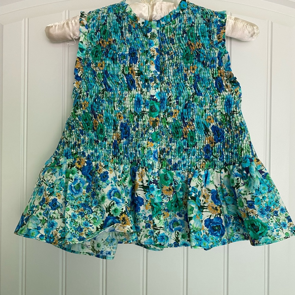 Zara floral smocked crop top NEW